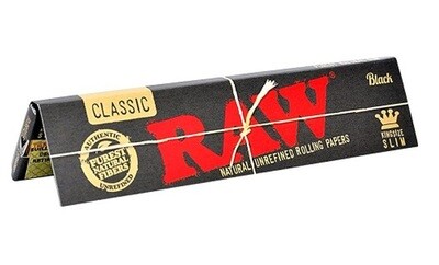 RAW BLACK KING SIZE ROLLING PAPERS SLIM NATURAL