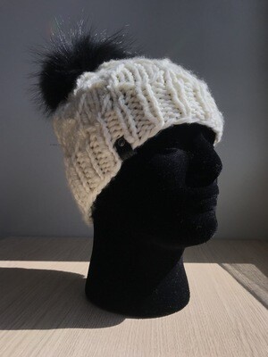 White & Black Looking Glass Hat