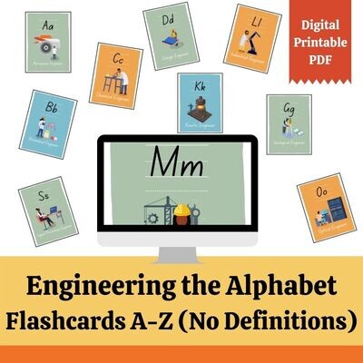 Engineering the Alphabet Flashcards A-Z (No Definitions)