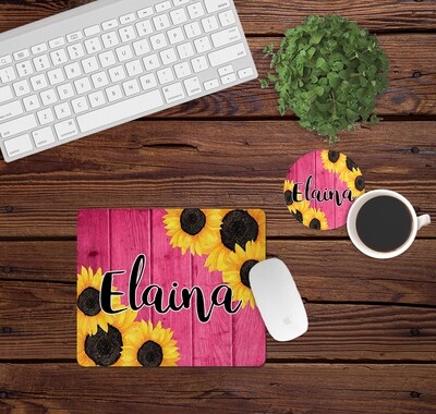 Pink Sunflower Desk Set