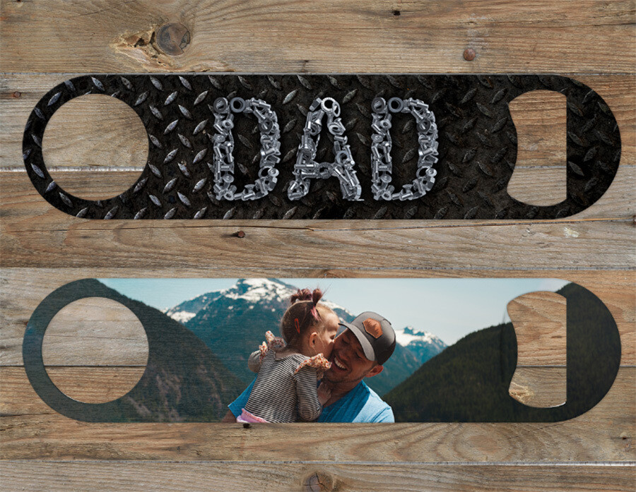 Black Diamond Plate Dad Bottle Opener