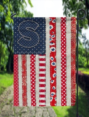 Patchwork American Flag Garden Flag