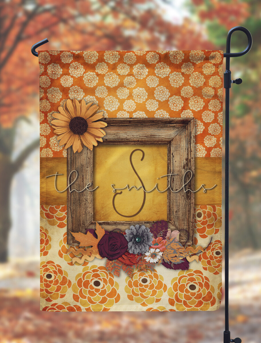Boho Fall Floral Garden Flag