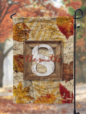 Fall Leaves Paper Look Garden Flag