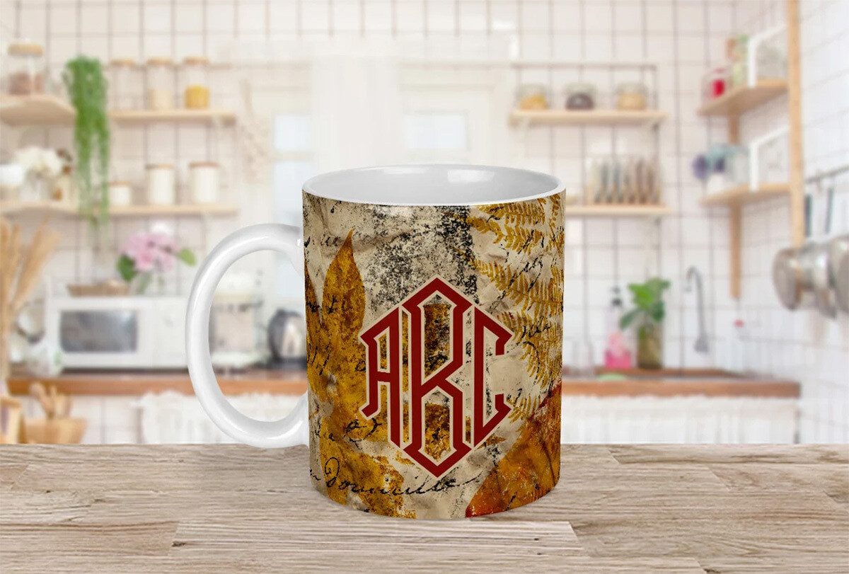 Fall Leaves Paper Look Mug