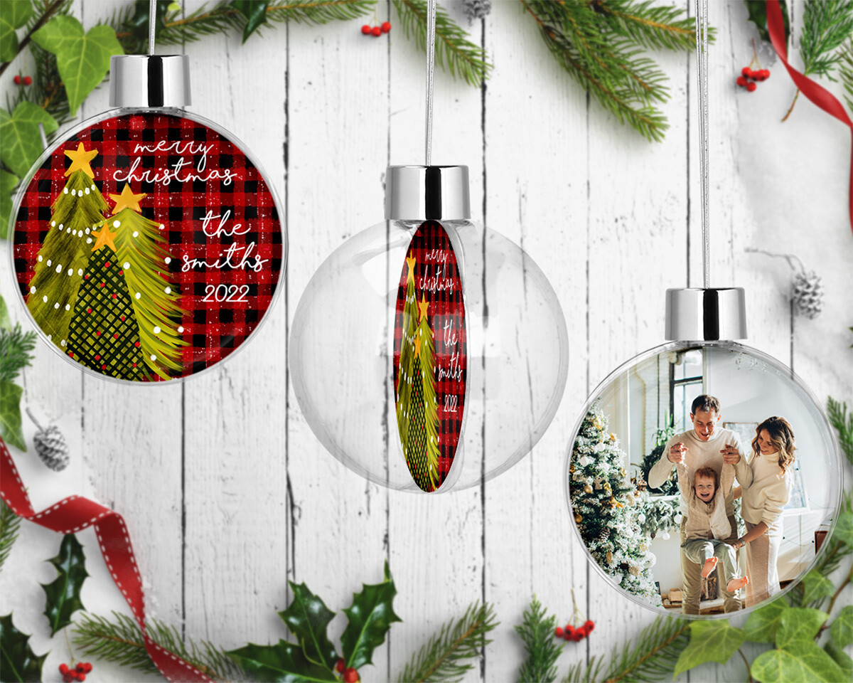 Buffalo Plaid Christmas Tree Floating Ornament