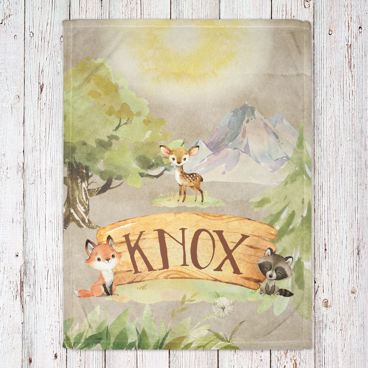 Woodland Animal Baby Blanket