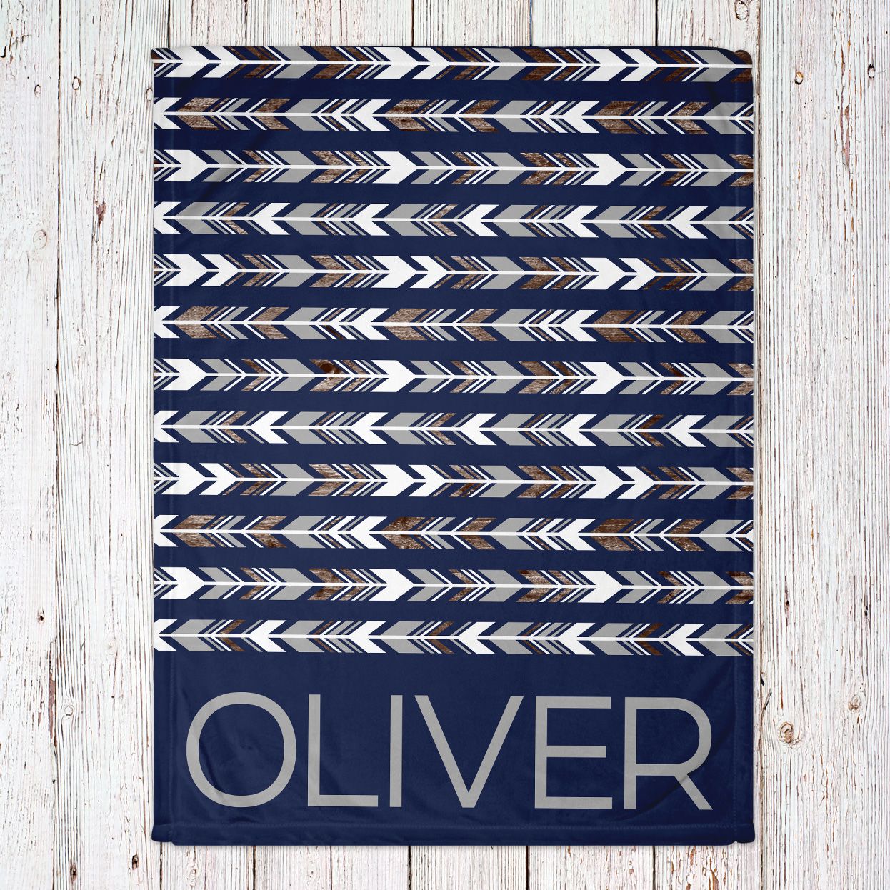 Navy Arrow Baby Blanket