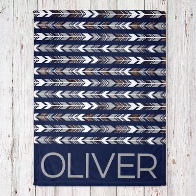 Navy Arrow Baby Blanket