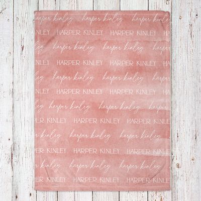 Pink Watercolor Baby Blanket