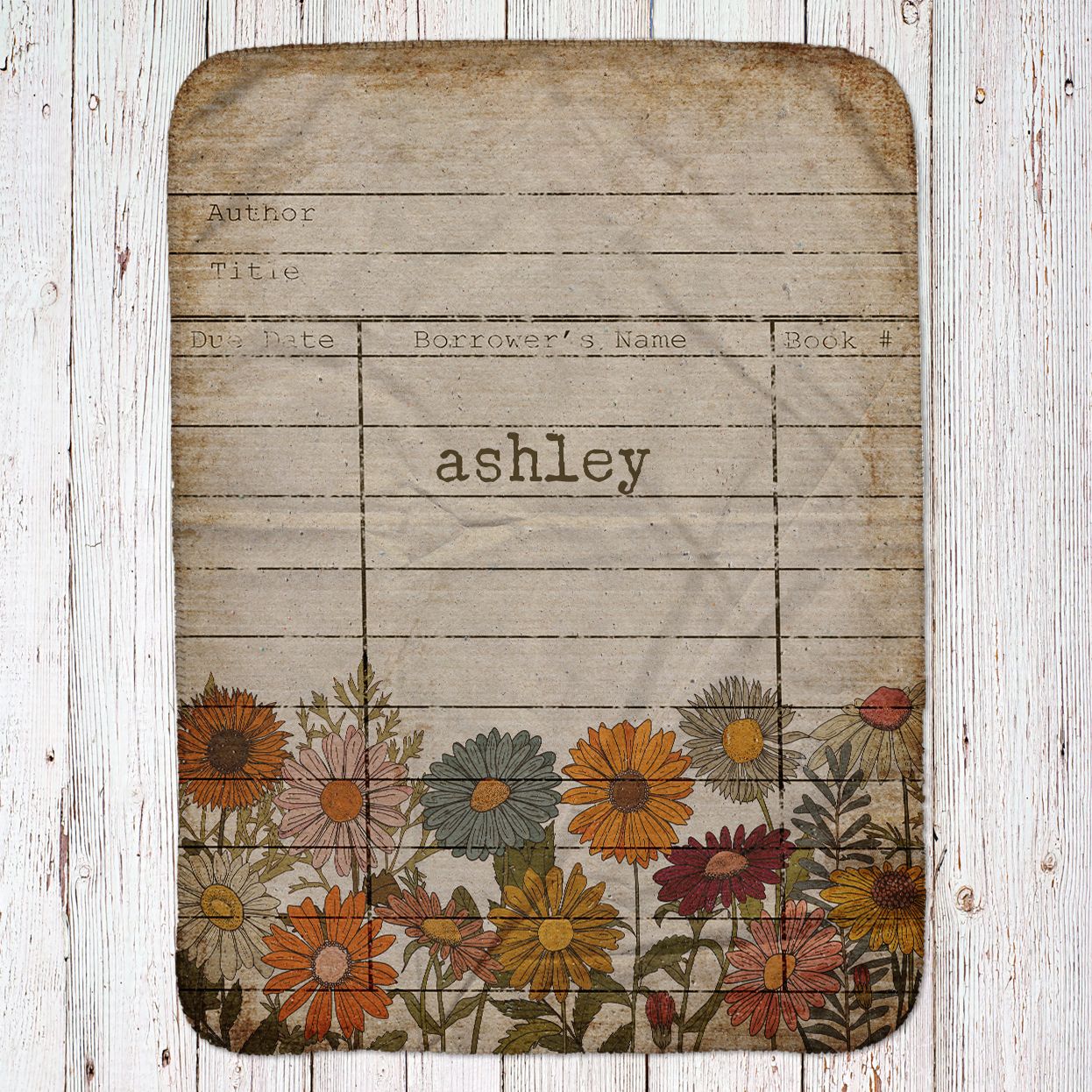 Wildflower Library Card Throw Blanket