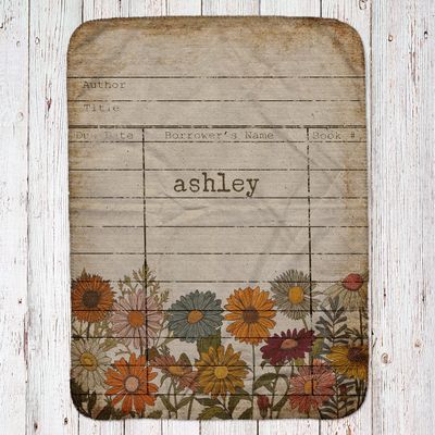 Wildflower Library Card Throw Blanket