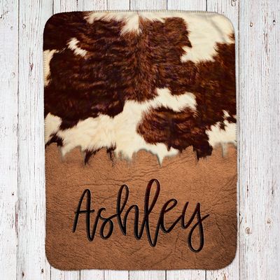 Cow Print Throw Blanket