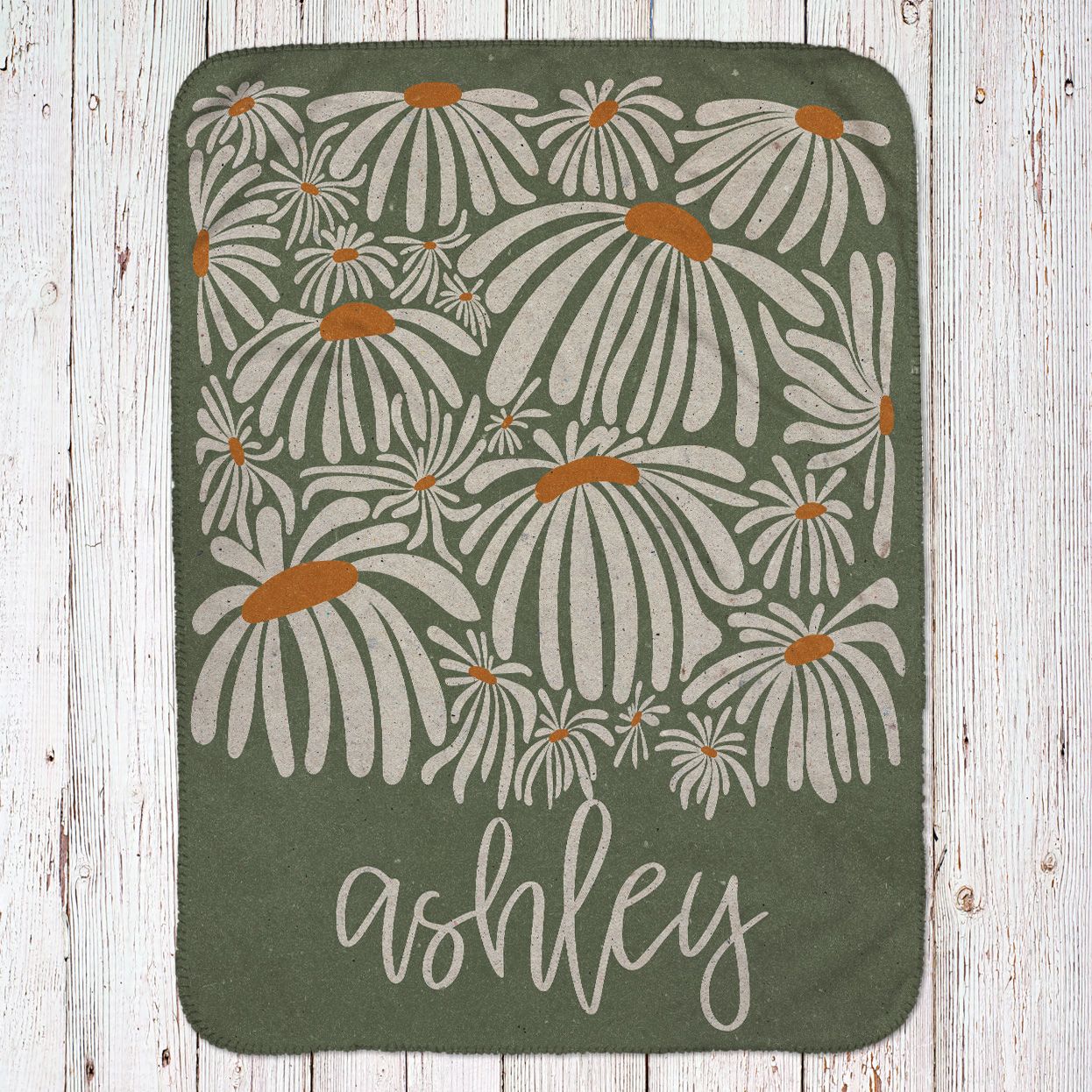 Retro Daisy Throw Blanket