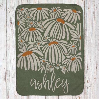 Retro Daisy Throw Blanket