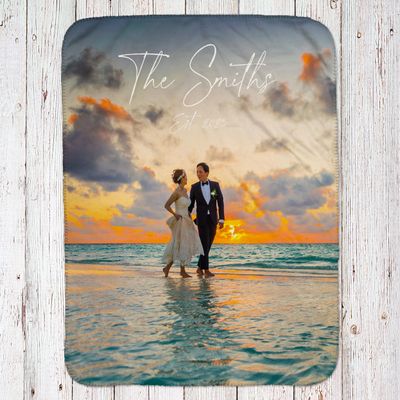 Your Photo w/ Personalization Throw Blanket