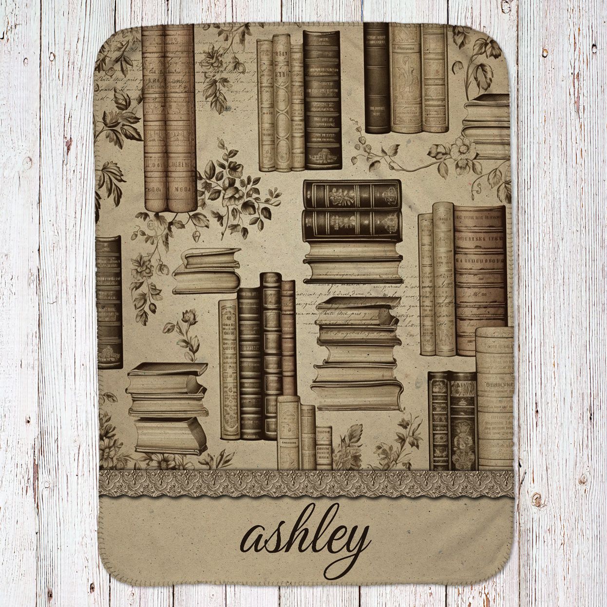 Vintage Book Throw Blanket