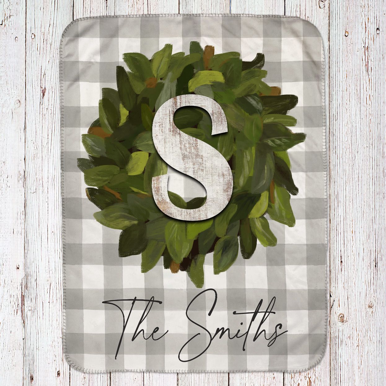 Magnolia Wreath Throw Blanket