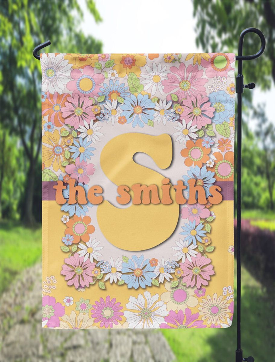 Retro Spring Floral Garden Flag