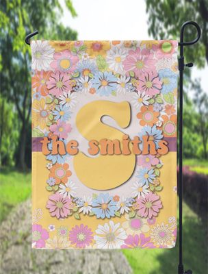 Retro Spring Floral Garden Flag