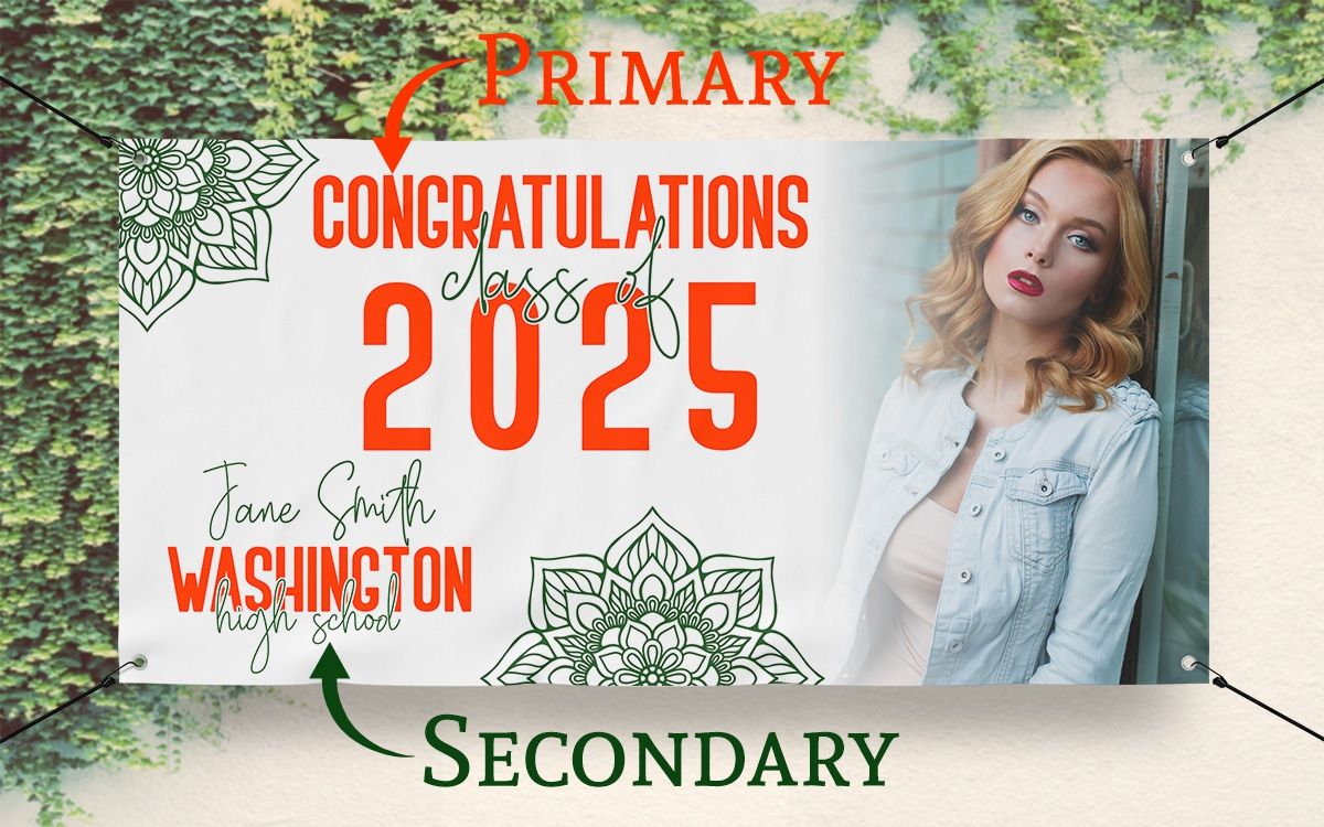 C/O 2025 Banner w/ CUSTOM SCHOOL COLORS