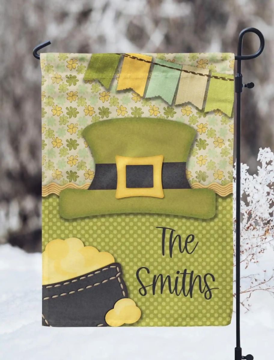 Vintage St. Patrick's Day Shamrock Garden Flag