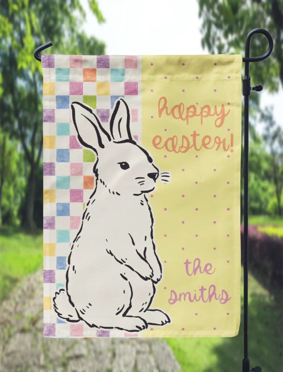 Spring Bunny Happy Easter Garden Flag
