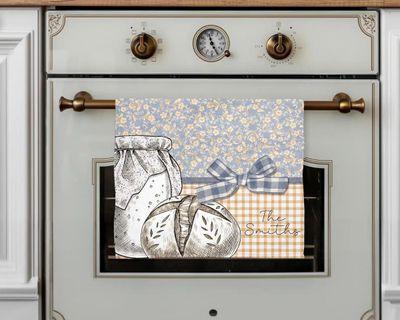 Rustic Blue Floral Sourdough Towel | 11x18