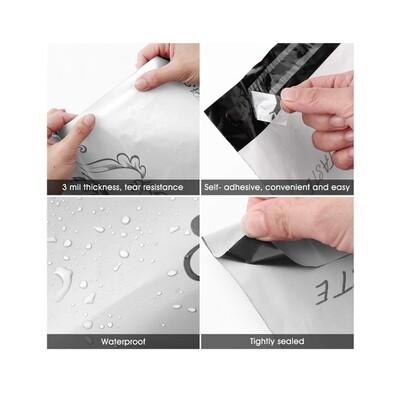 Poly-Mailer bag with handle (Black &amp; White) (10×13)
