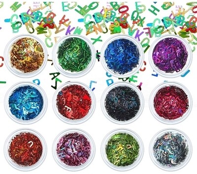 Letter confetti sequin