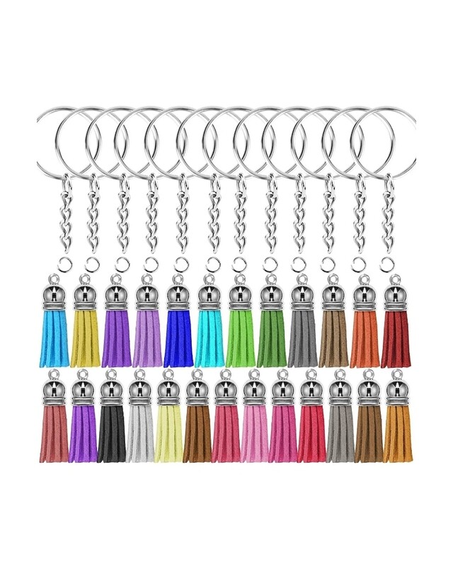 Keychain ring with tassle (Assorted Colours)