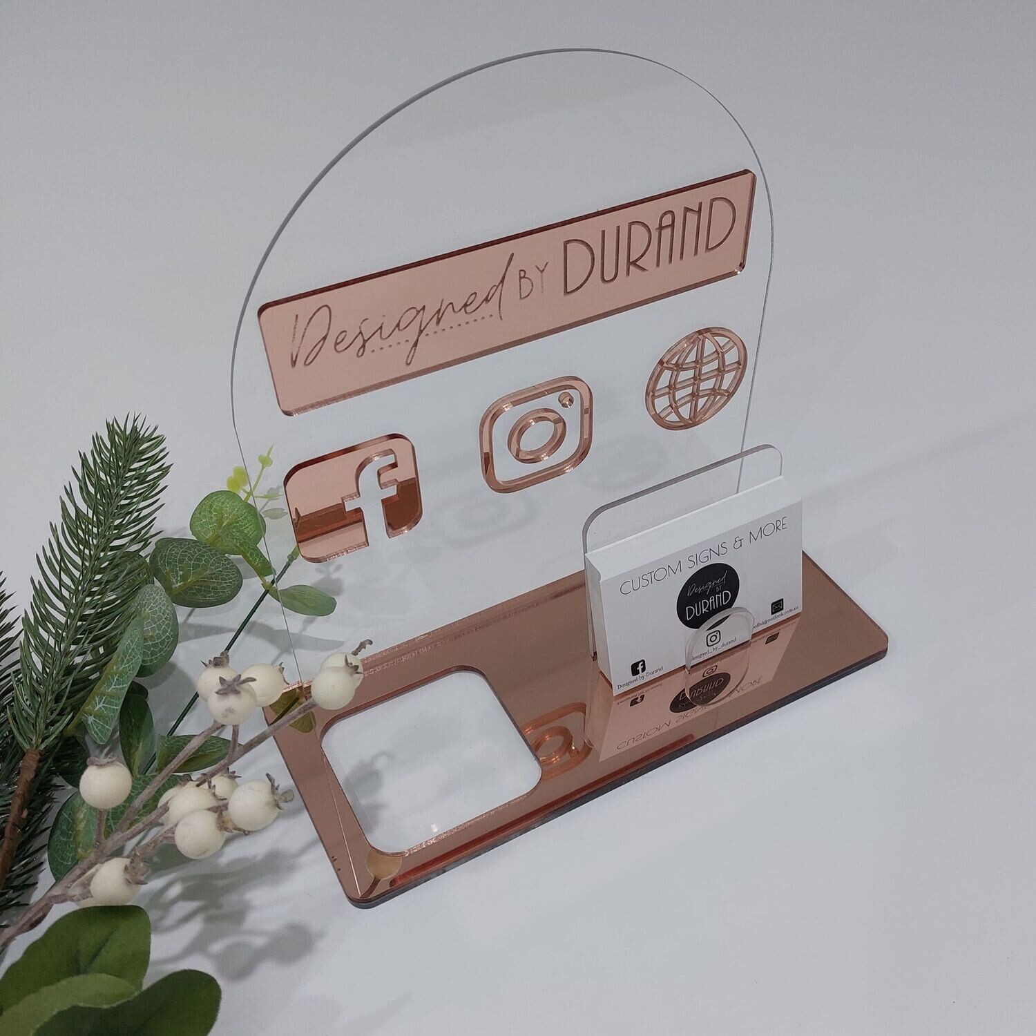 Payment and Business card stand (Mirror Acrylic)