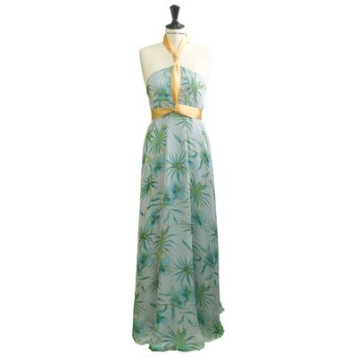 Das grüne Krawatten-Seidenkleid