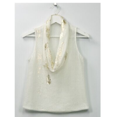 Knit Top with golden print