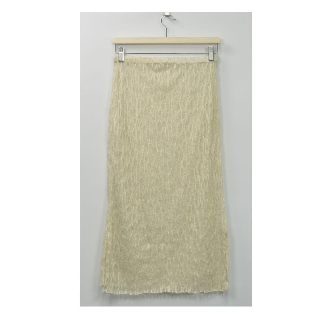 Sheer, golden knit skirt