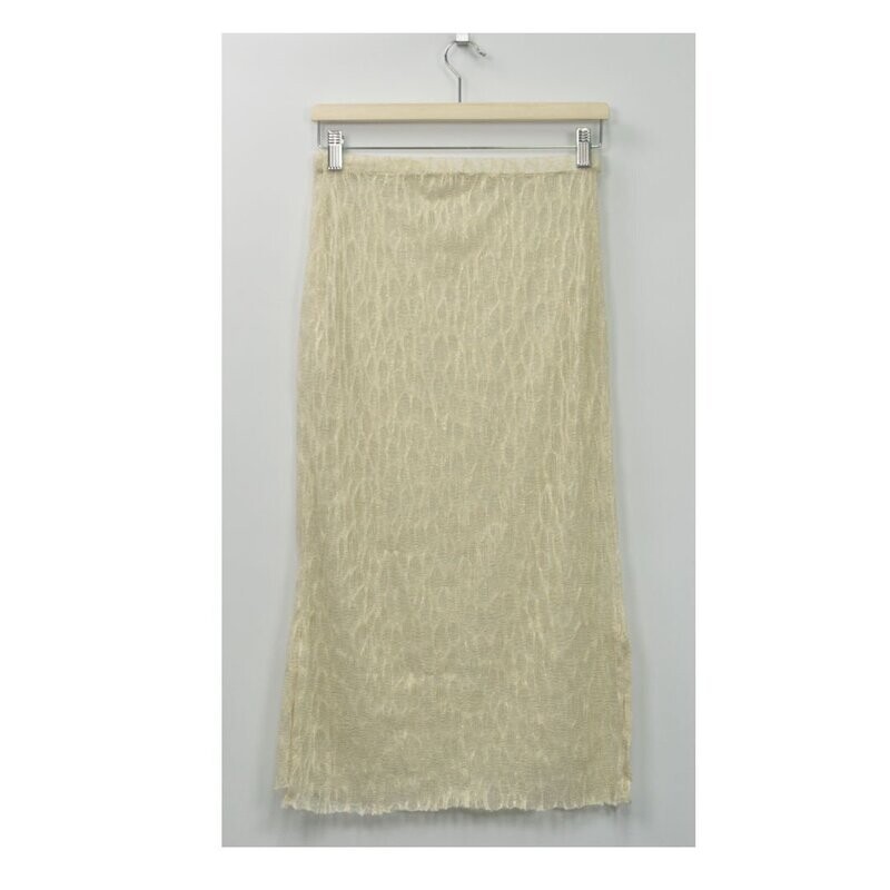 Transparenter, goldener Strickrock