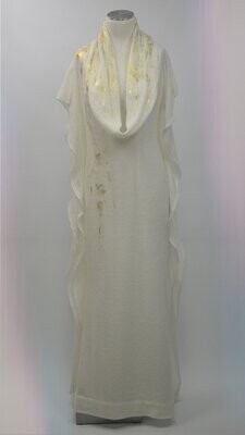 White-golden knit dress