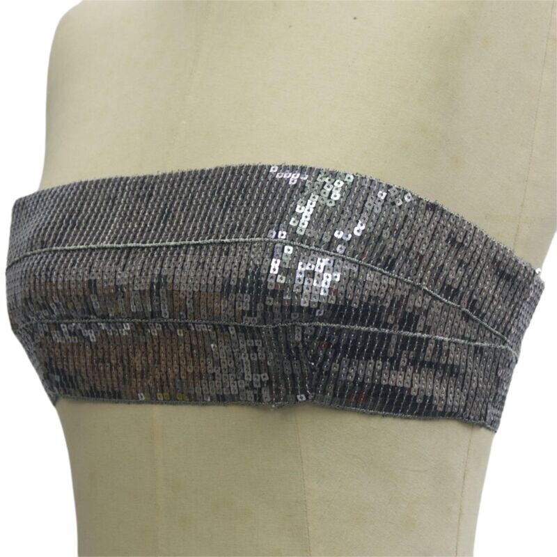 Silbernes Pailletten Top