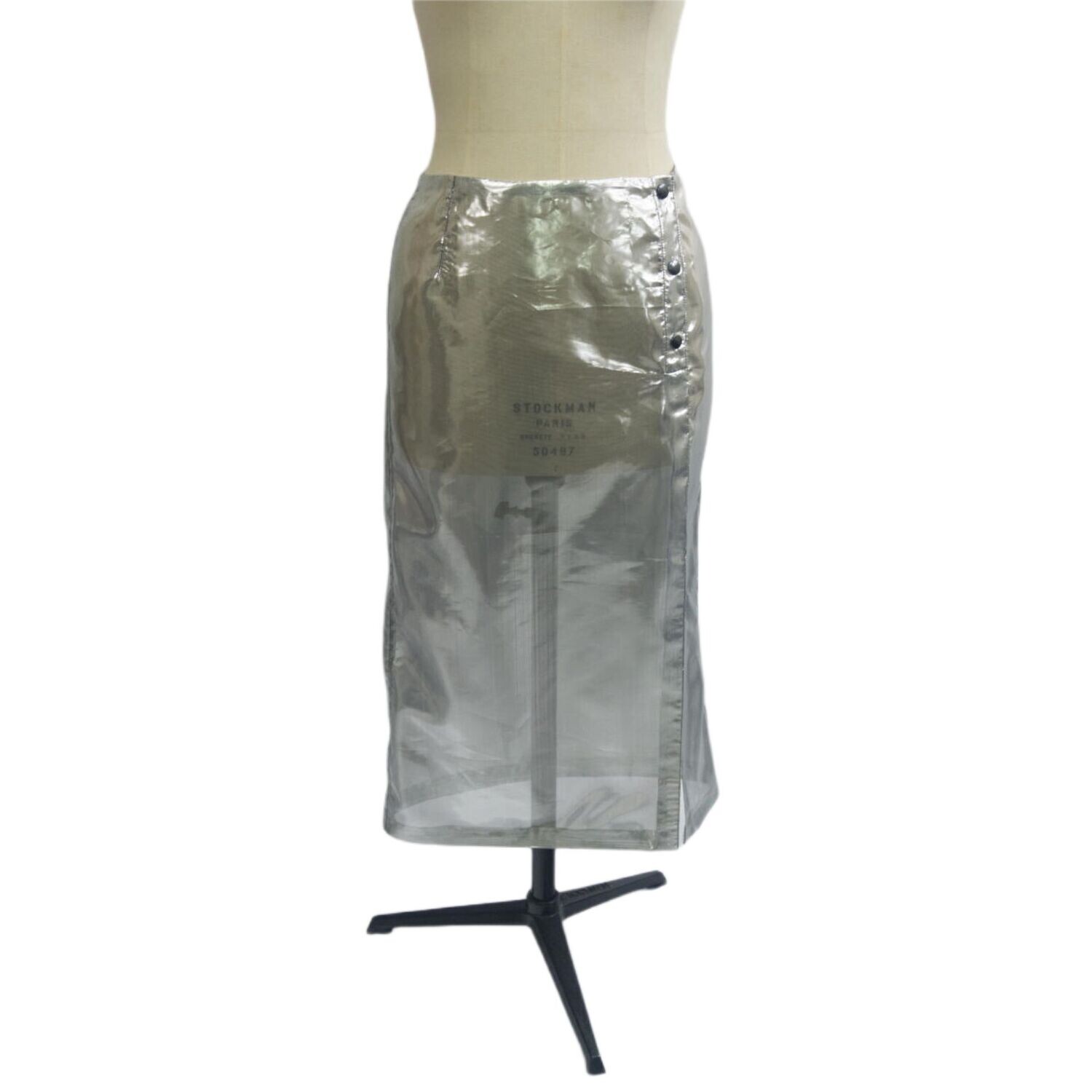 Sheer silver metallic skirt