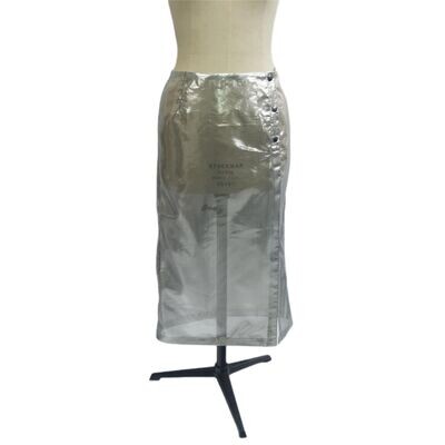 Sheer silver metallic skirt