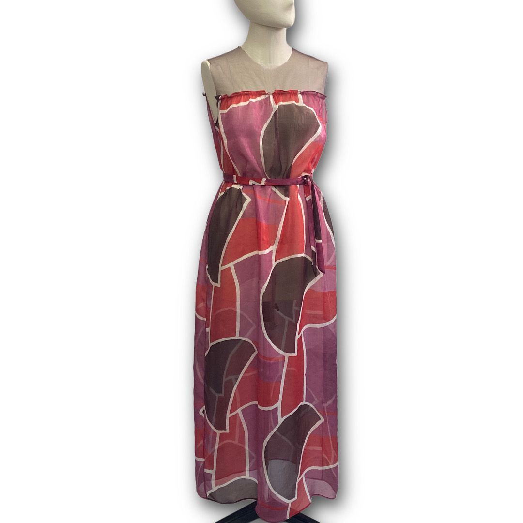 Seidenkleid mit Tüll
