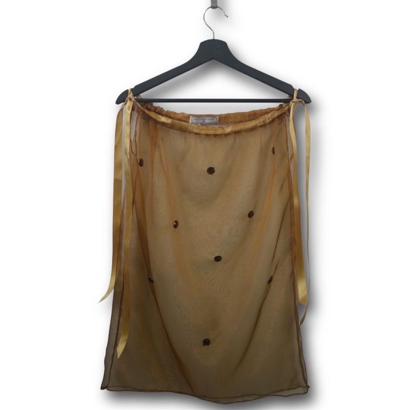 Golden Organdy skirt with gemstones