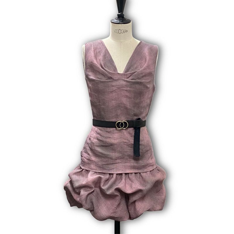 Karriertes Leinenkleid