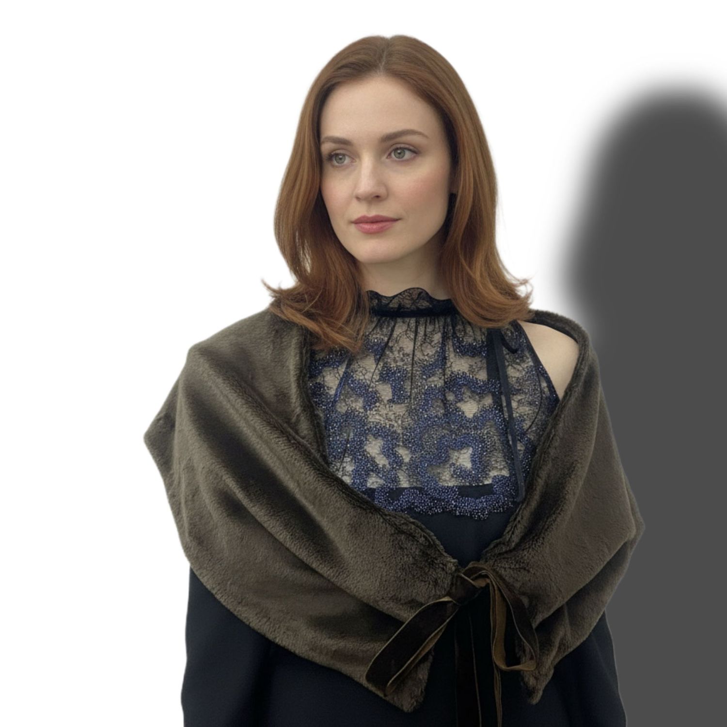 Schokolade-Braune Faux Pelz Stola