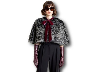 Anthrazitfarbenes Fake Fur (Pelzimitat) Cape