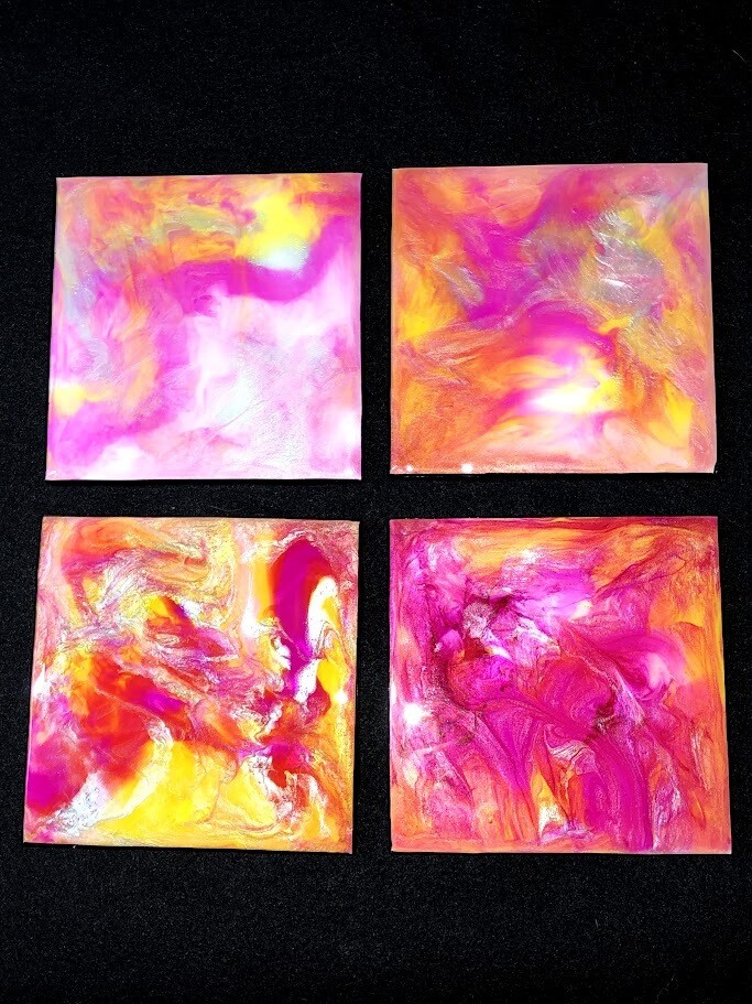 Pink and Yellow Coasters