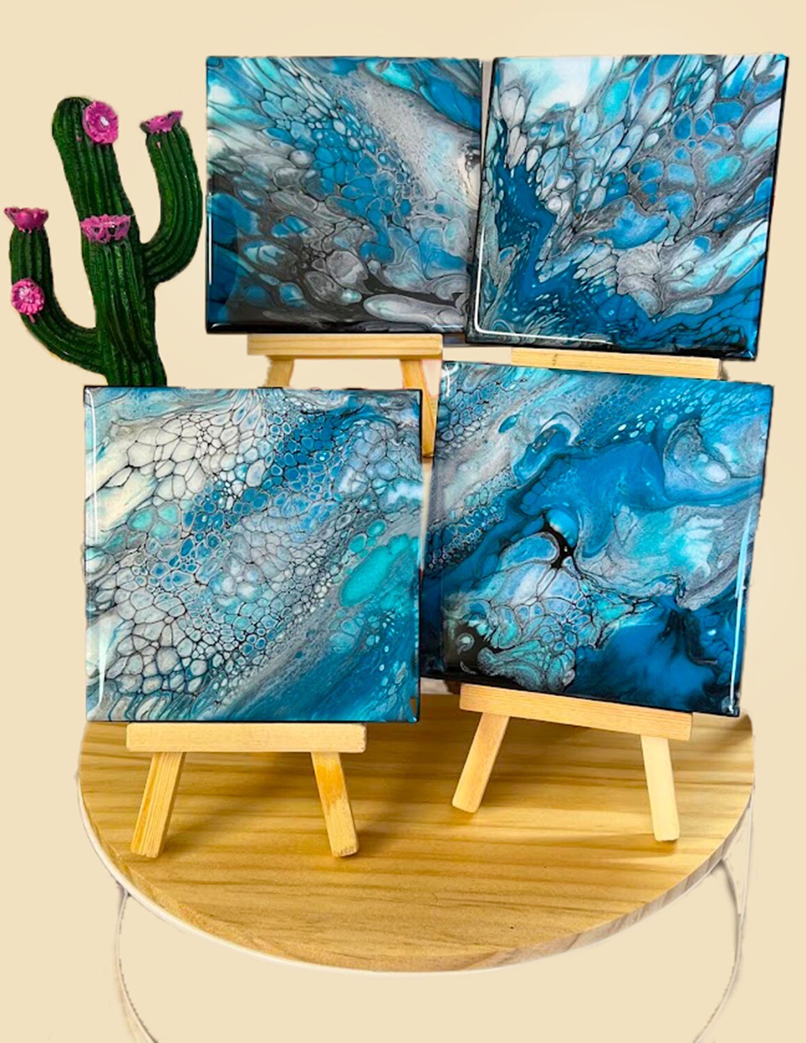 Ceramic Tile Coaster Set