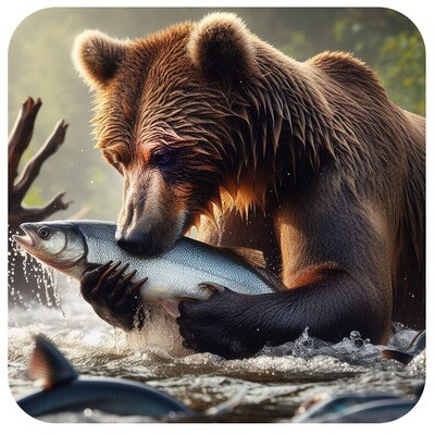 Bear &amp; Stream Coaster Set