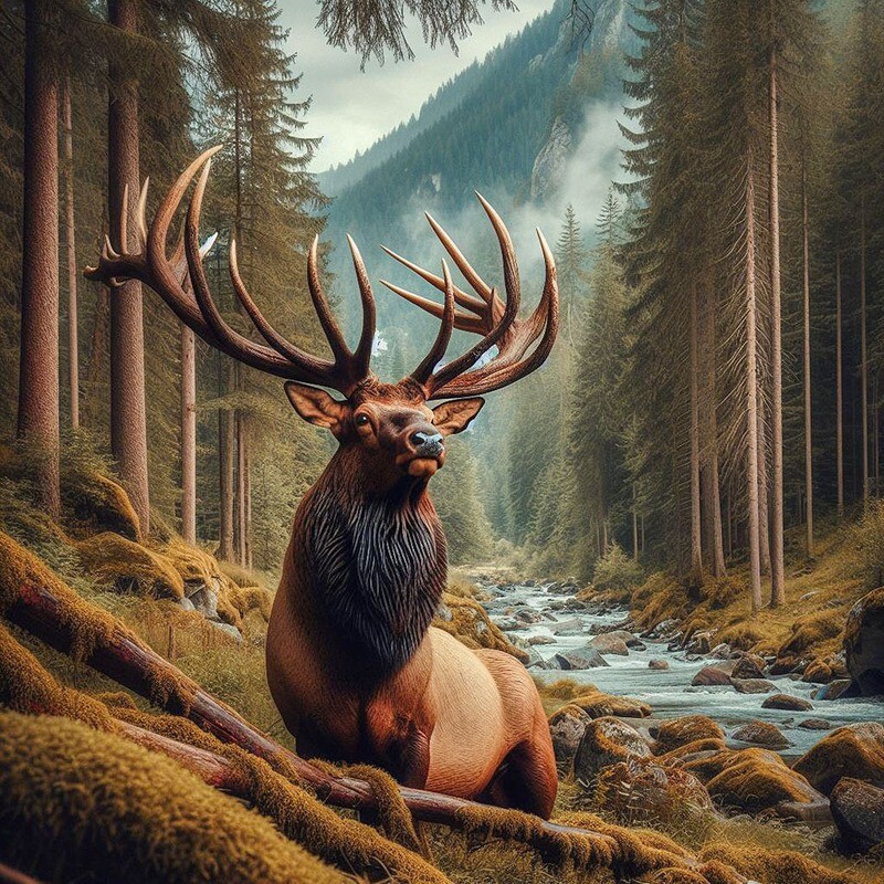 Majestic Elk Coaster Set