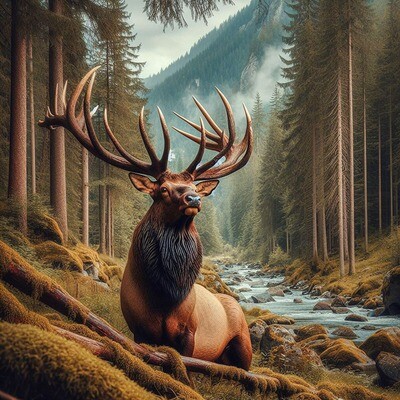 Majestic Elk Coaster Set